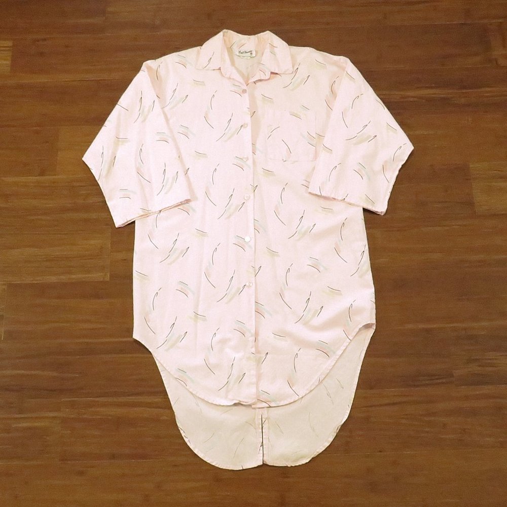 Womens 1980s Pastel Shirt Paint Stroke Fish Tail Size Medium